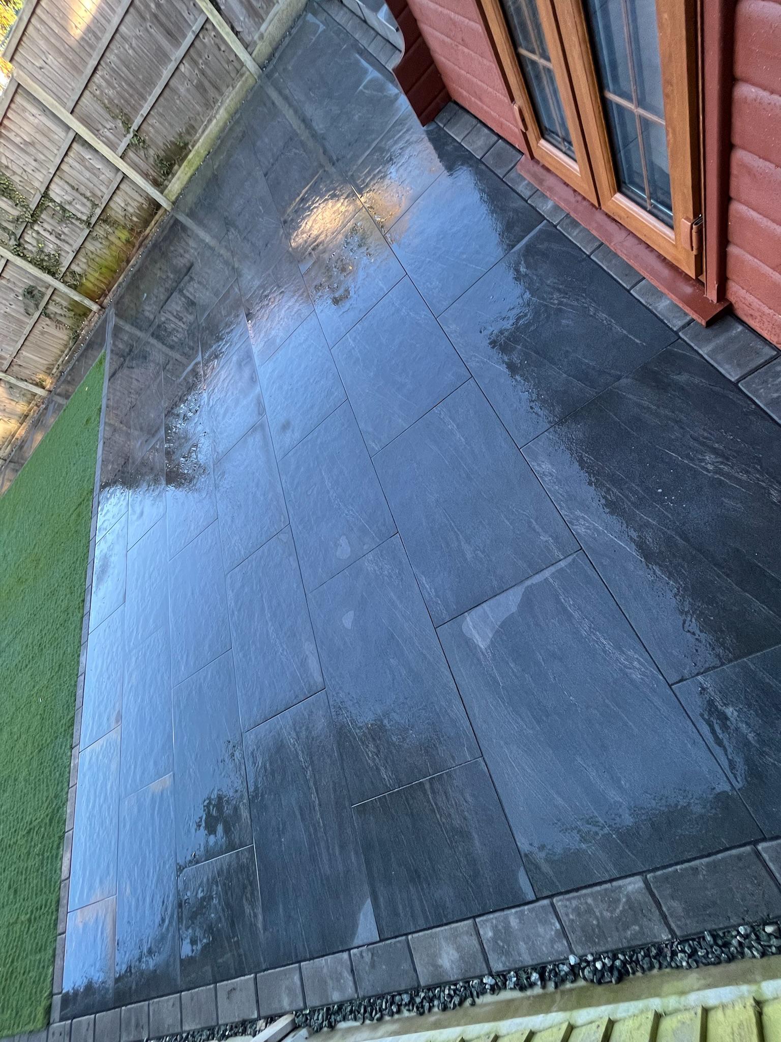 Anthracite Porcelain Patios with Connecting Path finished photo 8