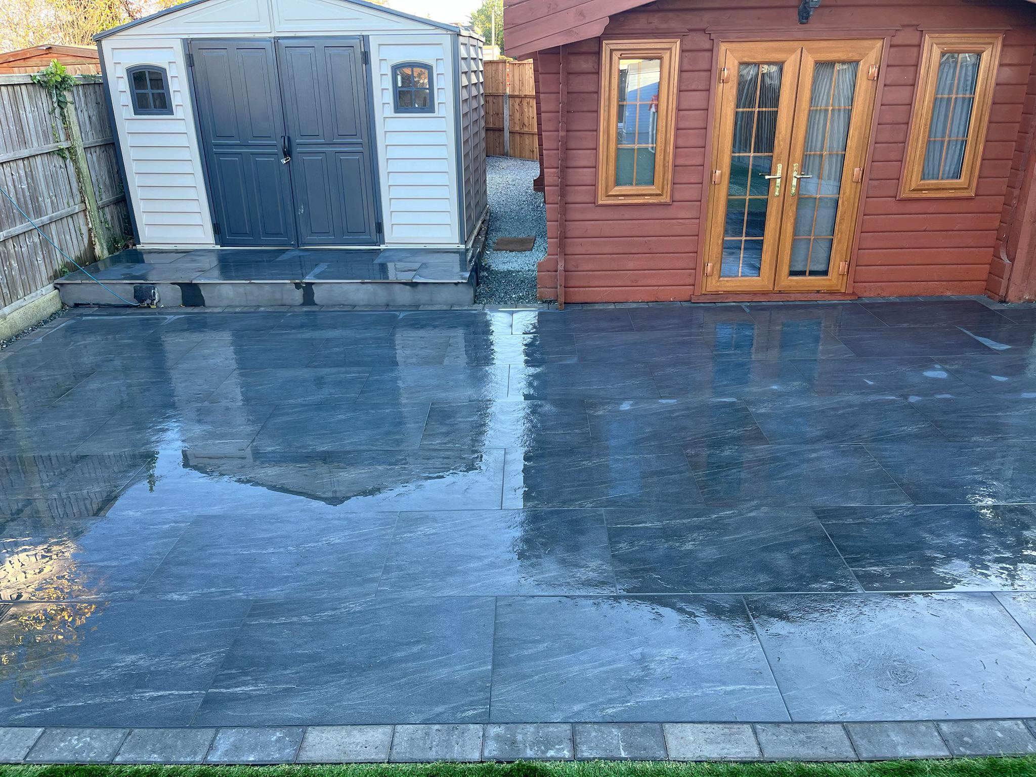 Anthracite Porcelain Patios with Connecting Path finished photo 10