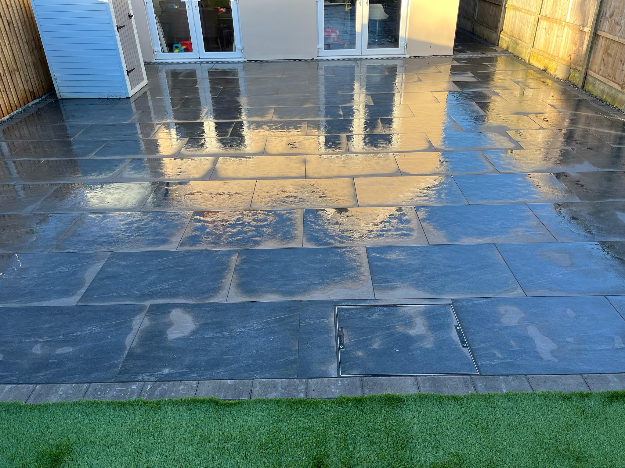 Anthracite Porcelain Patios with Connecting Path finished photo 11