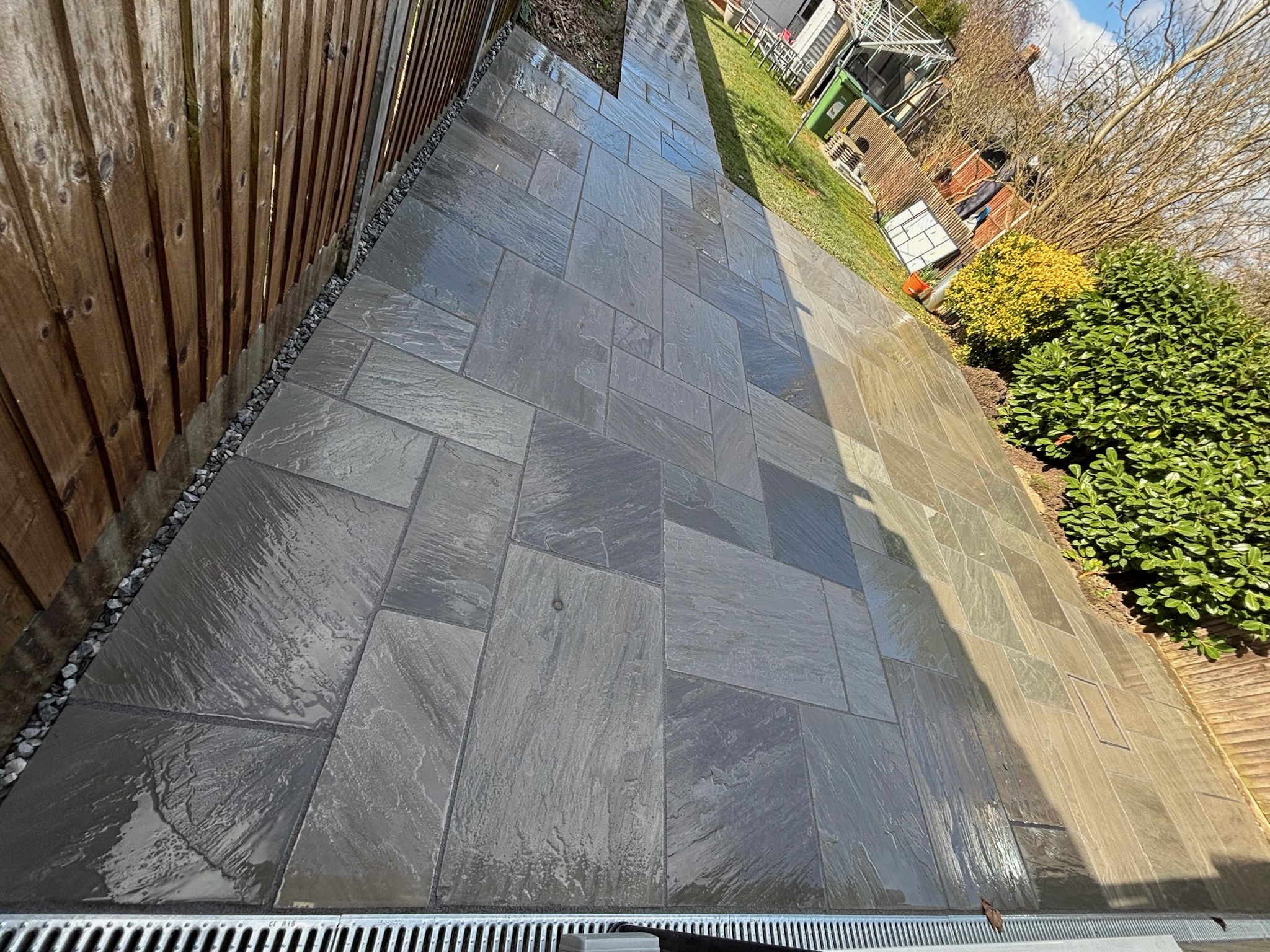 Kandla Grey Sandstone Patio — Before and After