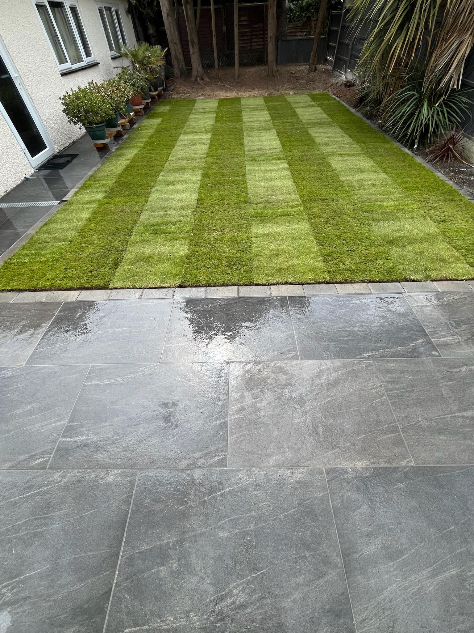 Extended Anthracite Porcelain Patio