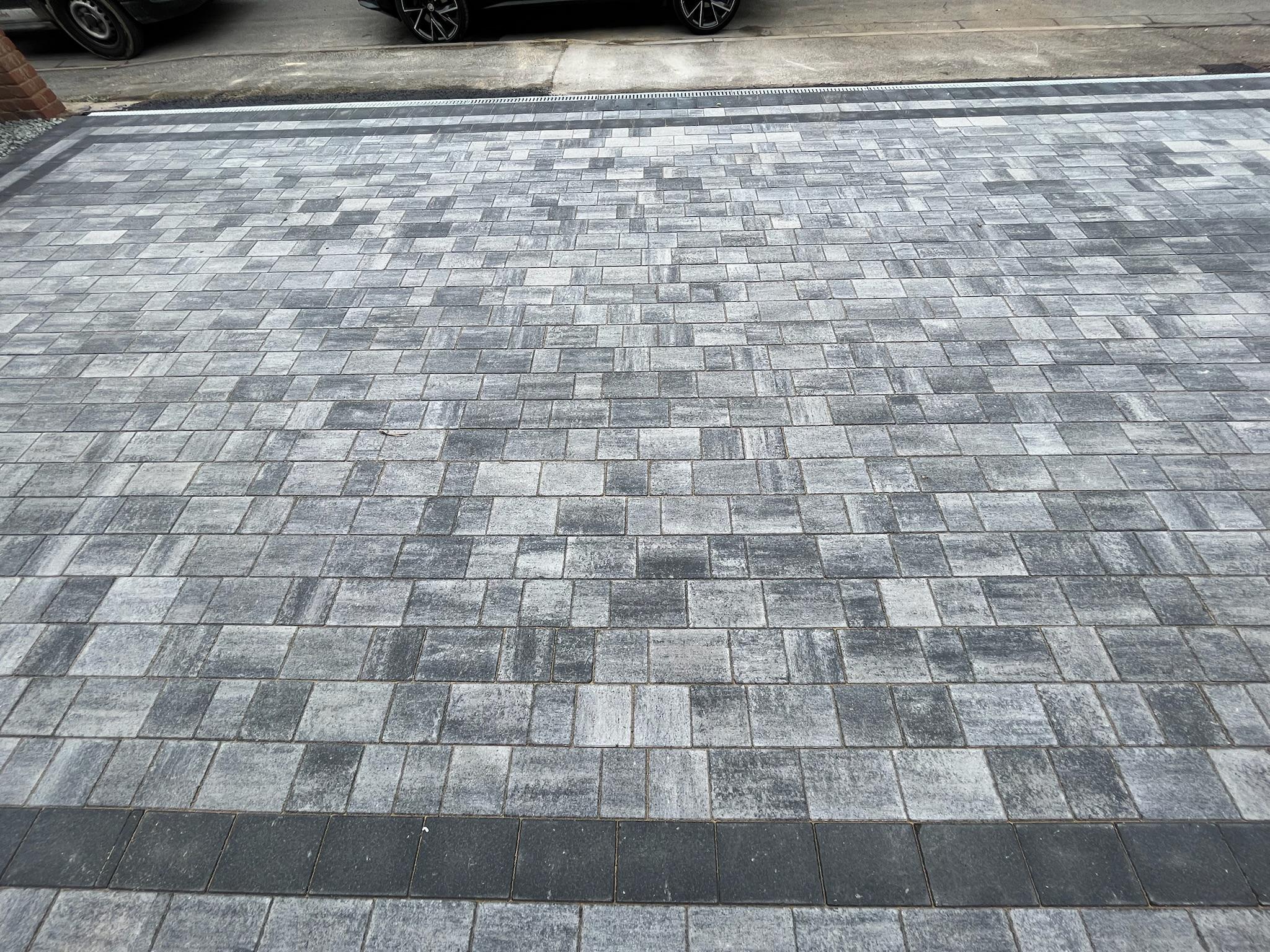 Silver Grey BarleyStone Block Paved Driveway